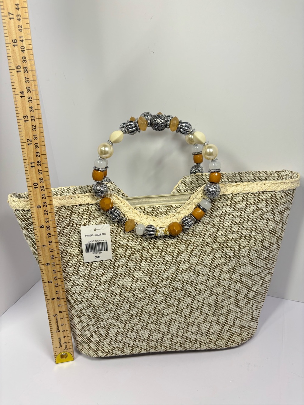 ✨Cappelli Straworld Wh Bead Handle Bag - Picture 13 of 15